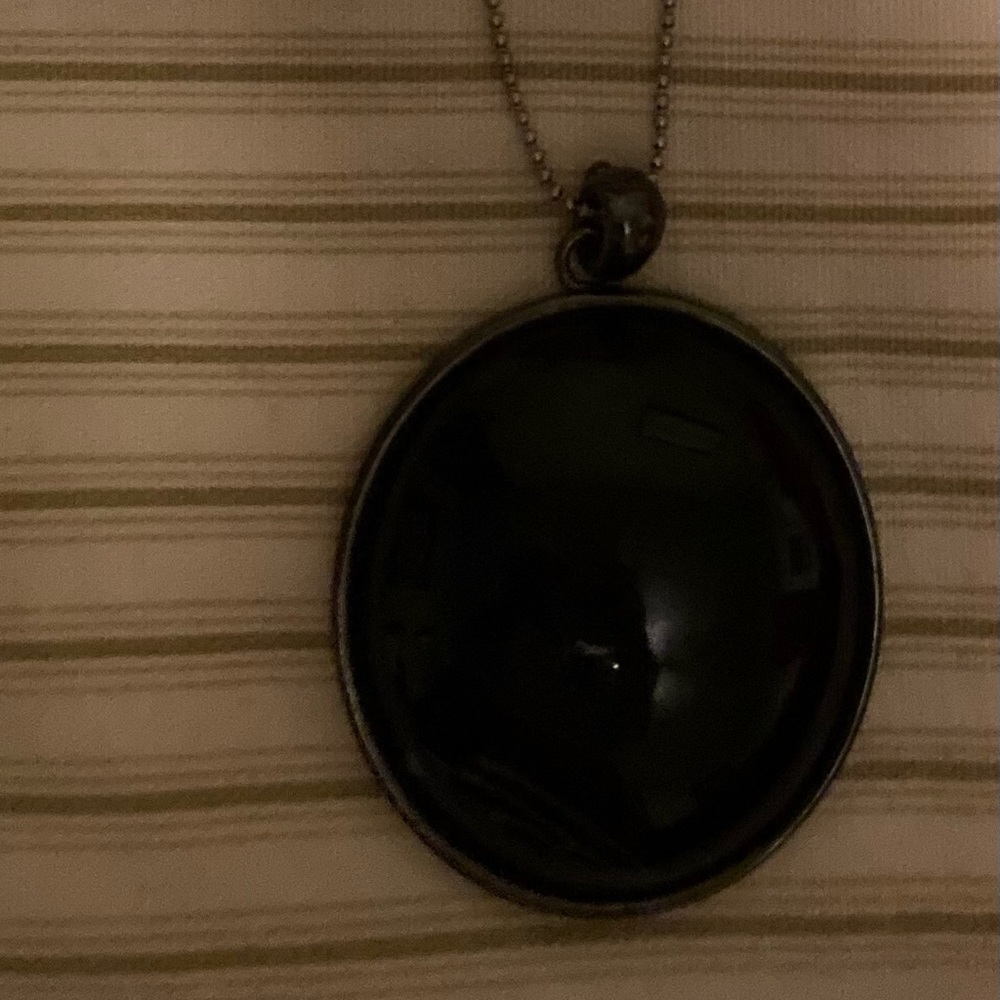 Black stone necklace.